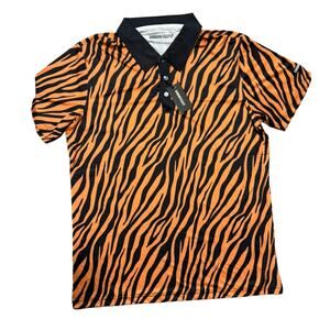 Shank It Golf Tiger Stripes Polo Shirt NWT Size Medium